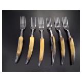 6 Antique-Style Faux Horn Dinner Forks