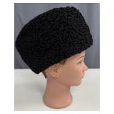Vintage Black Astrakhan Fur Hat