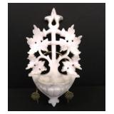 Vtg Italian Carved Leaf & Vine Alabaster Wall