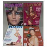 4 Playboy Magazines