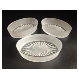 3 Frosted Glass Starburst Vanity Dishes