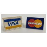 Pair of Vintage Visa & Mastercard Counter Signs