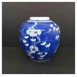 Antique Lrg Chinese Blue & White Prunus Ginger