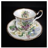 Queen's Rosina Floral Bone China Teacup & Saucer