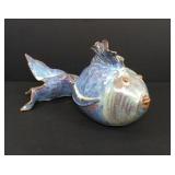 Vtg Studio Art Pottery Golf Fish Statue w/