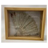 Victorian Mother-of-Pearl & Lace Fan in Shadowbox
