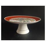 Japanese Satsuma Peacock & Peony Pedestal Plate