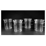 Set of 4 Bodum Glass Mugs with Black Handles