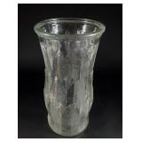 E.O. Brody Clear Glass Feather Pattern Vase