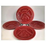 4 Sarreguemines French Ceramic Fondue Plates