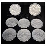 8 Everlast Forged Aluminum Coasters vtg
