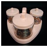 Vintage Pink Nursery Baby Jar Caddy Set