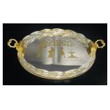 VTG 1960s Mubarak Art Glass Mirror Tray