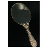 Antique 900 Silver Repousse HandMirror