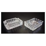2 Bohemian Cut Crystal Pinwheel Ashtrays