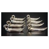 8 MCM Silver Plated Swan Knife Rests