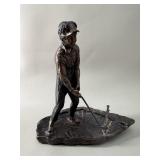 Signed Bronze Golfer Figure