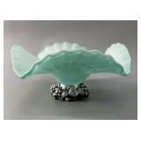 Vintage Italian Art Glass Compote Pedestal Bowl