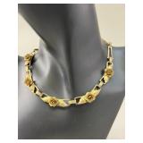 Vintage Gold-Tone Rose Link Choker Necklace