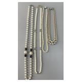 Vintage Faux Pearl Necklace Lot of Four