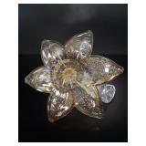 Murano Gold Aventurine Glass Orchid Sculpture