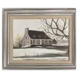 Jacqueline Brosseau Signed Winter Landscape Oil
