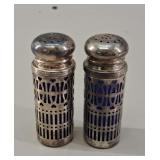 British Silver-Plated Cobalt Shakers Pair