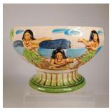 Orchids of Hawaii Hula Tiki Pedestal Bowl