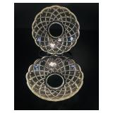 2 Large Crystal Bobeche for Chandelier