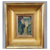 Miniature Floral Oil ï¿½ Blue Floral Study
