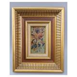 Cote, Miniature Floral Still Life Oil