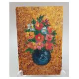Miniature Floral Still Life Oil on Wood Panel