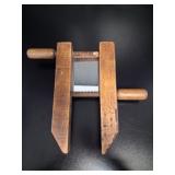 Wooden Hand Screw Clamp Vanity Mirror