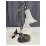 Art Nouveau Style Double Lily Pad Desk Lamp