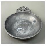 Vtg Pewter Trindle Dish Openwork Handle