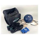 Ebonite Bowling Gear - Ball, Shoes, Bag & Brace