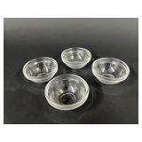 Set of 4 Vintage DURALEX Clear Glass Bowls France