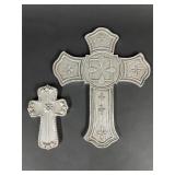Set of 2 Decorative Aluminum Wall Crosses