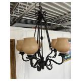 Elegant 5-Light Black Chandelier with Glass Shades
