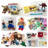 Vintage Toy Lot with Plushies & Collectibles