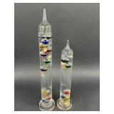 Set of 2 Glass Galileo Thermometers