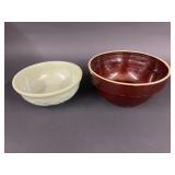 Vintage Stoneware Mixing Bowls Set - 2 Pieces