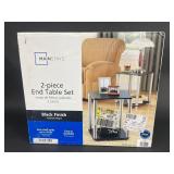 NEW - Mainstays 2-Piece Black End Table Set