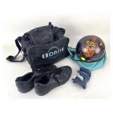 Ebonite Bowling Gear - Ball, Shoes, Bag & Brace