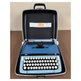 Vintage Smith Corona Sterling Typewriter Blue