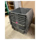 Qty 11 Heavy Duty Plastic Storage Totes