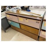 Wood Dump Table with Storage Drawers