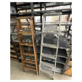 Qty 2 - 6 Foot Wooden & Aluminum Step Ladders