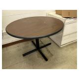 Round Walnut Laminate Table