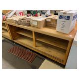 Wooden Work Table with Sliding Doors